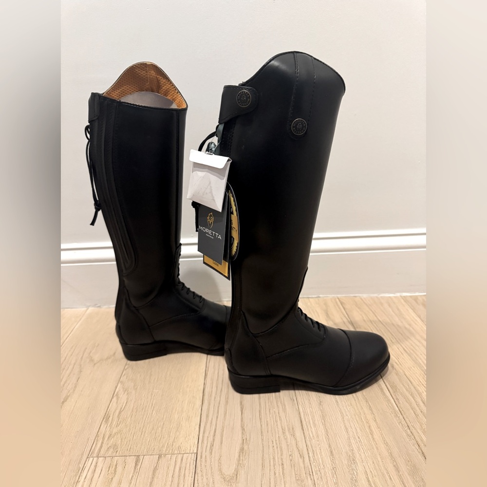 Moretta Luisa - Childs Long Riding Boots - US 3 - UK 2 (EU 34); Black